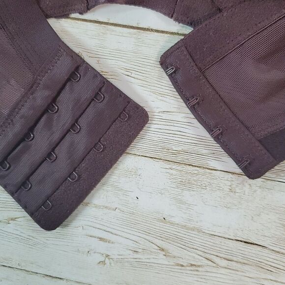 Cacique Chocolate Plum Unlined Curvy Balconette Bra Removable Straps 46DDD 46F - Picture 10 of 14